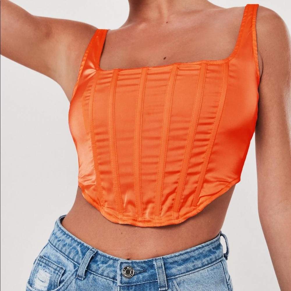 missguided peach corset top